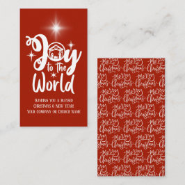 Tarjeta Pequeña Navidades corporativos Natividad Saludo rojo y bla