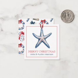 Tarjeta Pequeña Navidades costeros Ornamento Náutico Starfish