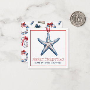Tarjeta Pequeña Navidades costeros Ornamento Náutico Starfish