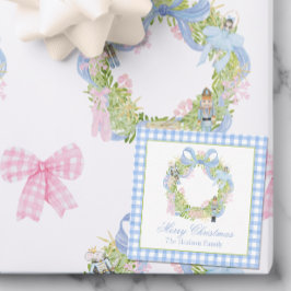 Tarjeta Pequeña Navidades de acuarela Envase de Wreath de Nurador