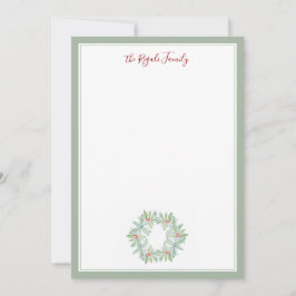 Tarjeta Pequeña Navidades de acuarela Wreath Notecards