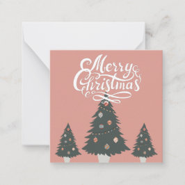 Tarjeta Pequeña Navidades de árbol de guiones modernos y de fondo