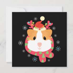 Tarjeta Pequeña Navidades de cerdo de Guinea reno