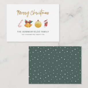 Tarjeta Pequeña Navidades de familia de presupuesto moderno no fot
