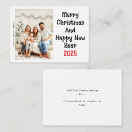 Tarjeta Pequeña Navidades de fotografía de presupuesto y feliz fer