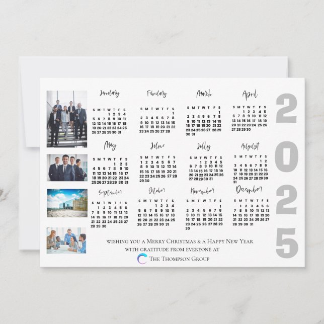 Tarjeta Pequeña navidades de fotografía del calendario 2025 New Ye (Anverso)