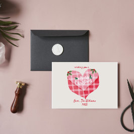 Tarjeta Pequeña Navidades de fotografía Personalizado de Cute Pink