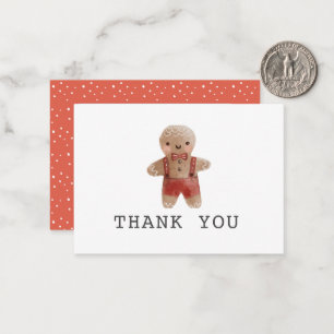 Tarjeta Pequeña Navidades de Gingerbread Boy Baby Shower Gracias