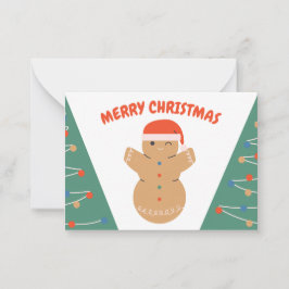 Tarjeta Pequeña Navidades de Gingerbread Cookie Snowman