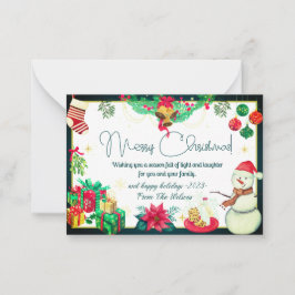 Tarjeta Pequeña navidades de invierno elegantes cartas rústicas