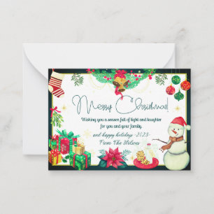 Tarjeta Pequeña navidades de invierno elegantes cartas rústicas