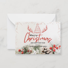 Tarjeta Pequeña navidades de invierno elegantes de estilo rústico