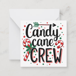 Tarjeta Pequeña Navidades de la tripulación de caña de caramelos r