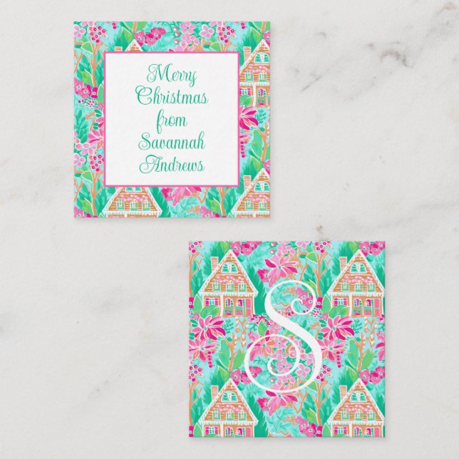 Tarjeta Pequeña Navidades de Palm Beach Gabinete de Gingerbread (Anverso / Reverso)