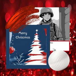 Tarjeta Pequeña Navidades de Patriotic Military USA