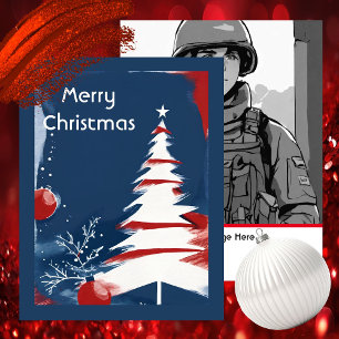 Tarjeta Pequeña Navidades de Patriotic Military USA