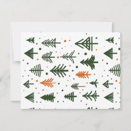 Tarjeta Pequeña Navidades de pinos rusos minimalistas