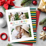 Tarjeta Pequeña navidades de presupuesto arcoiris colorido brillan<br><div class="desc">navidades de collage de presupuesto  de rainbow colorido stripe todo es colorido y divertido colección de vacaciones familiares.</div>
