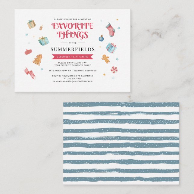 Tarjeta Pequeña Navidades de presupuesto vacaciones familia anual  (Anverso / Reverso)