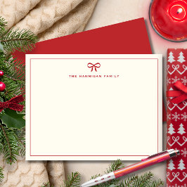 Tarjeta Pequeña Navidades elegantes de barro rojo de la familia de