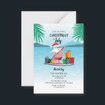 Tarjeta Pequeña Navidades en julio Fiesta BBQ Beach<br><div class="desc">Guay,  Navidades divertidos y brillantes en julio invitan a amigos y familia a celebrar a sus fiestas familiares de mediados de año o a sus Navidades retrasados. Personalizar esta tarjeta haciendo clic en el botón "Personalizar" para cambiar el texto del marcador de posición</div>