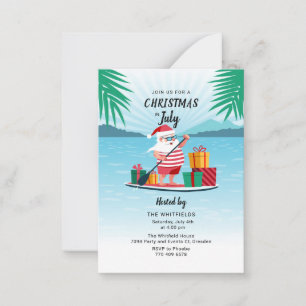 Tarjeta Pequeña Navidades en julio Fiesta BBQ Beach