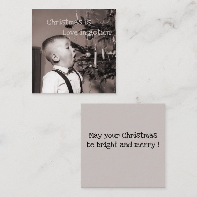 Tarjeta Pequeña Navidades es amor en acción (Anverso / Reverso)