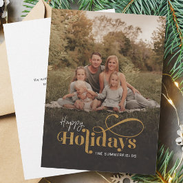 Tarjeta Pequeña Navidades familiares con foto manuscrita