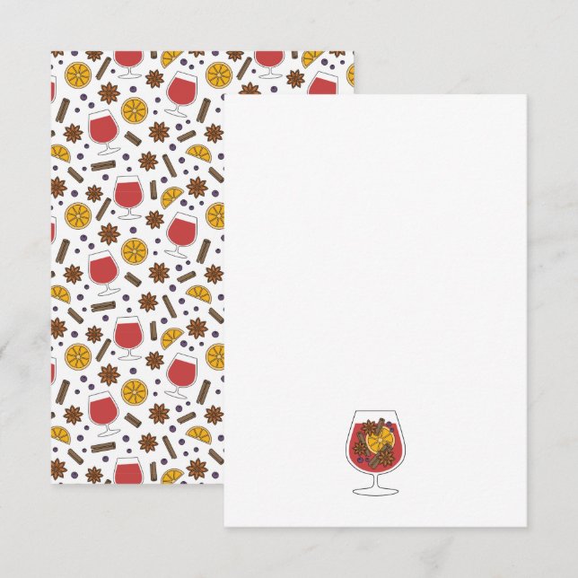 Tarjeta Pequeña Navidades feriados especias de vino tinto (Anverso / Reverso)