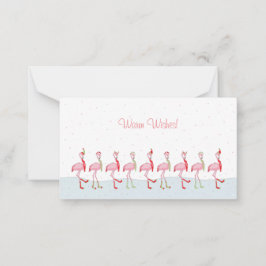 Tarjeta Pequeña Navidades flamingo