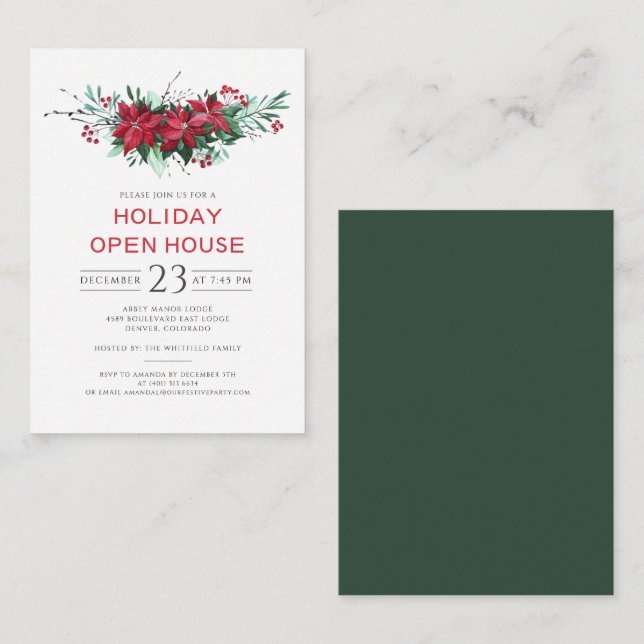 Tarjeta Pequeña Navidades florales de presupuesto Fiesta de la Cas (Anverso / Reverso)