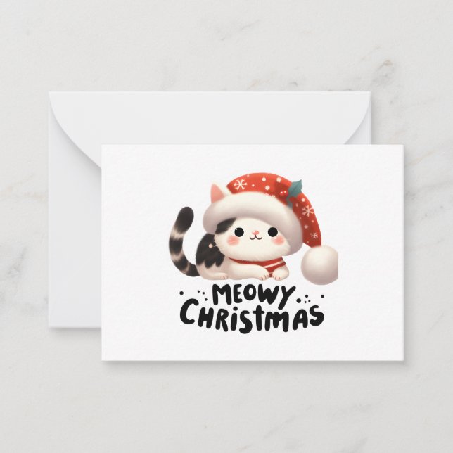Tarjeta Pequeña Navidades Meowy (Anverso)