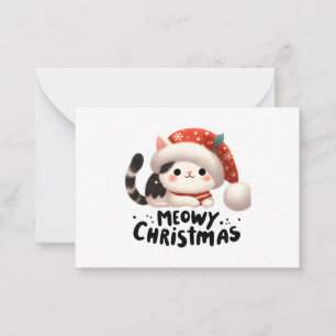 Tarjeta Pequeña Navidades Meowy