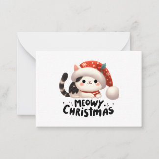 Tarjeta Pequeña Navidades Meowy