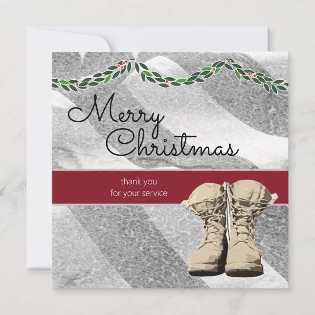 Tarjeta Pequeña Navidades militares personalizados de EE. UU. insc (Anverso)
