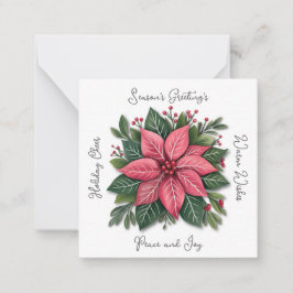 Tarjeta Pequeña Navidades Mini White Poinsettia