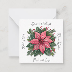 Tarjeta Pequeña Navidades Mini White Poinsettia