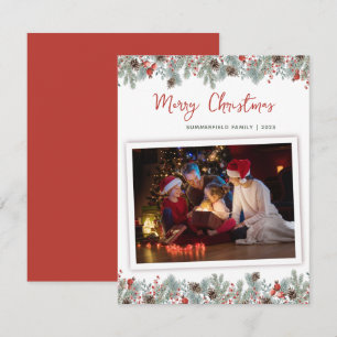 Tarjeta Pequeña Navidades modernos, elegante foto familiar