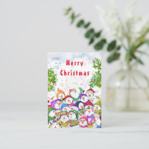 Tarjeta Pequeña Navidades pagan feliz Fiesta de Snowmans - Diversi