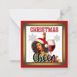 Tarjeta Pequeña Navidades retro Cheer Pinup