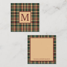 Navidades rojos y verdes vintage tocan monograma