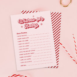 Tarjeta Pequeña Navidades rosados Baby Shower quiere un juego para