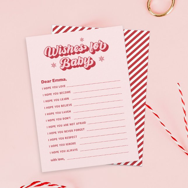 Tarjeta Pequeña Navidades rosados Baby Shower quiere un juego para (Subido por el creador)
