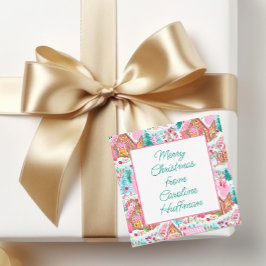 Tarjeta Pequeña Navidades rosados Gabinete de regalo de las casas 