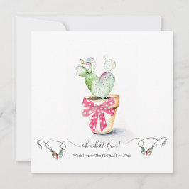 Tarjeta Pequeña Navidades únicos de cactus rojos y verdes