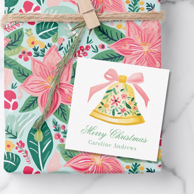 Tarjeta Pequeña Navidades verdes y rosados adormidera gabinete de  (Subido por el creador)