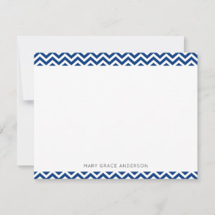 Tarjeta Pequeña Navy Blue Chevron Moderno y elegante estilo