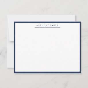 Tarjeta Pequeña Navy Blue Línea Simple Moderno Profesional Mínimo
