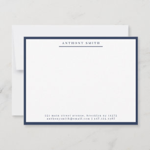 Tarjeta Pequeña Navy Blue Línea Simple Moderno Profesional Negocio