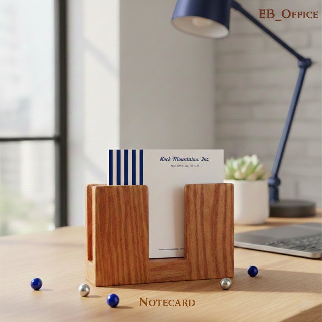 Tarjeta Pequeña Navy Blue White Stripes Boutique Professional  (Subido por el creador)